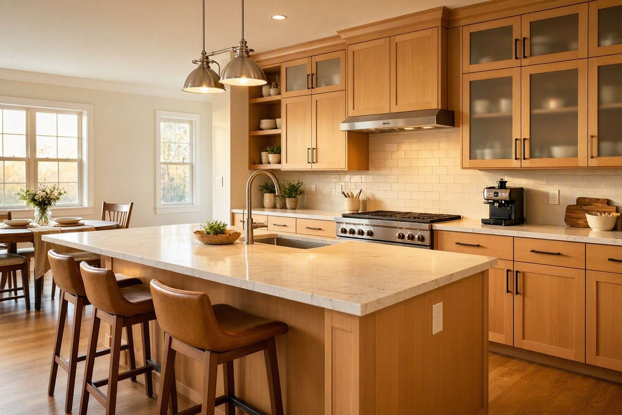 High-end kitchen renovation with custom cabinetry